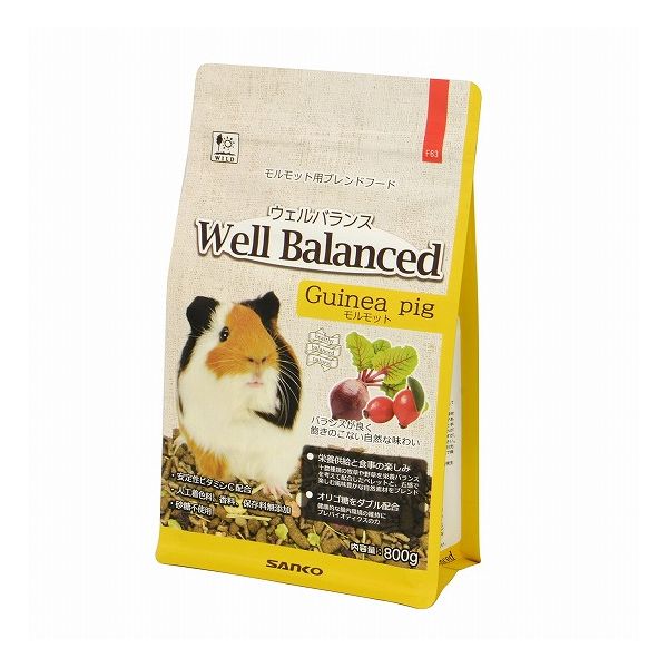 三晃商会 ウェルバランス モルモットフード 800g 小動物 餌 えさ エサ フード おやつ ペット ペットフ..