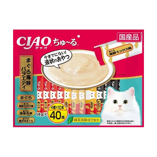 いなばペットフード CIAO ちゅ~る まぐろ海鮮バラエティ 14g×40本【送料無料】