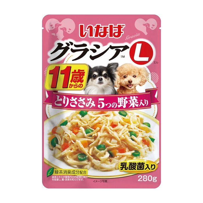 Rakuten - いなばペットフード いなば グラシアL 11歳からのとりささみ 5つの野菜入り 280g