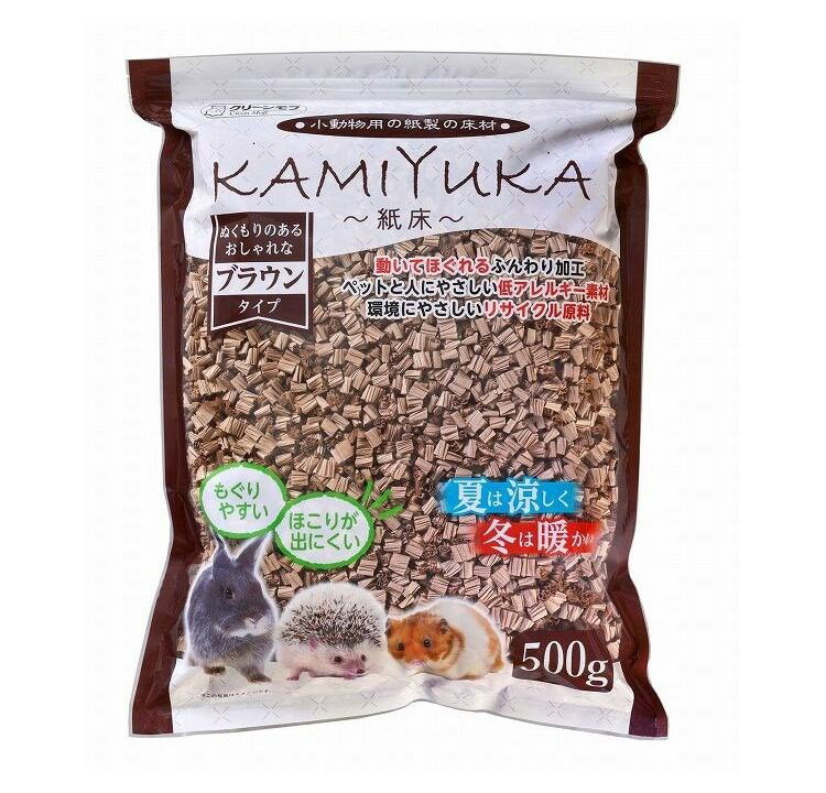 【6個セット】 シーズイシハラ クリーンモフ KAMIYUKA ブラウン 500g x6 3kg 小動物用 床材 紙床 かみゆか 日本製 国産 うさぎ ハムスター ケージ ゲージ おうち 床 紙製床材【送料無料】 3