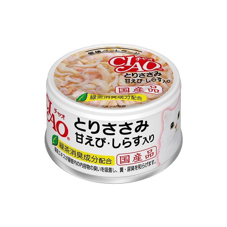 【6個セット】 CIAO とりささみ 甘えび・しらす入り 85g x6