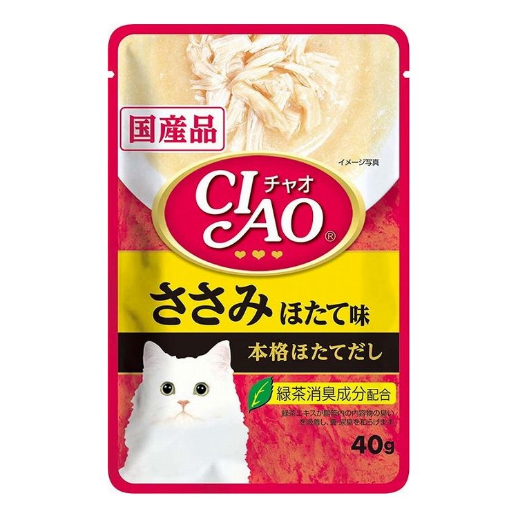 乐天商城 - 【24個セット】 CIAO パウチ ささみ ほたて味 40g x24【送料無料】