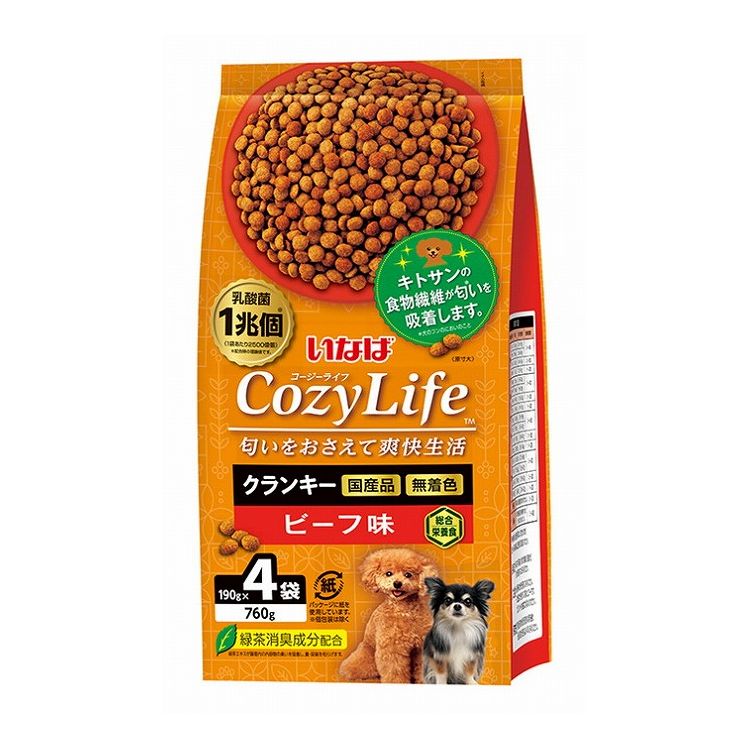 【2個セット】 いなば CozyLifeクランキー ビーフ味 190g×4袋 x2【送料無料】