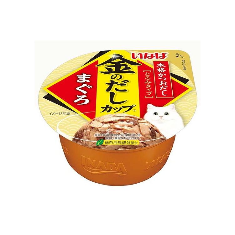 【取り寄せ品のご注意事項（ご注文前にご確認ください）】・本商品は原則注文後のキャンセルはお受けできません。・本商品と他商品で同梱注文をいただき、仮に他商品が完売等でご用意できない場合でも本商品は発送させていただきます。・本商品を複数（2点以上）注文いただき、完売等で注文数のご用意できない場合でもご用意できた数量は発送させていただきます。【商品説明】毎日の食事に！・まぐろとかつおを丸ごとフレークし、焼津産かつおの本格だしを加えました。・風味豊かなとろみタイプ・開けやすく、出しやすいカップ容器を使用・タウリン、ビタミンE配合・着色料不使用・緑茶消臭成分配合！緑茶エキスが腸管内の内容物の臭いを吸着し、糞尿臭を和らげます。●原材料(成分)かつお、まぐろ、かつお節エキス、増粘多糖類、ビタミンE、タウリン、緑茶エキス●賞味／使用期限(未開封)24ヶ月※仕入れ元の規定により半年以上期限の残った商品のみ出荷致します。●保存方法別途パッケージに記載●メーカー名いなばペットフード 株式会社【送料について】北海道、沖縄、離島は送料を頂きます。
