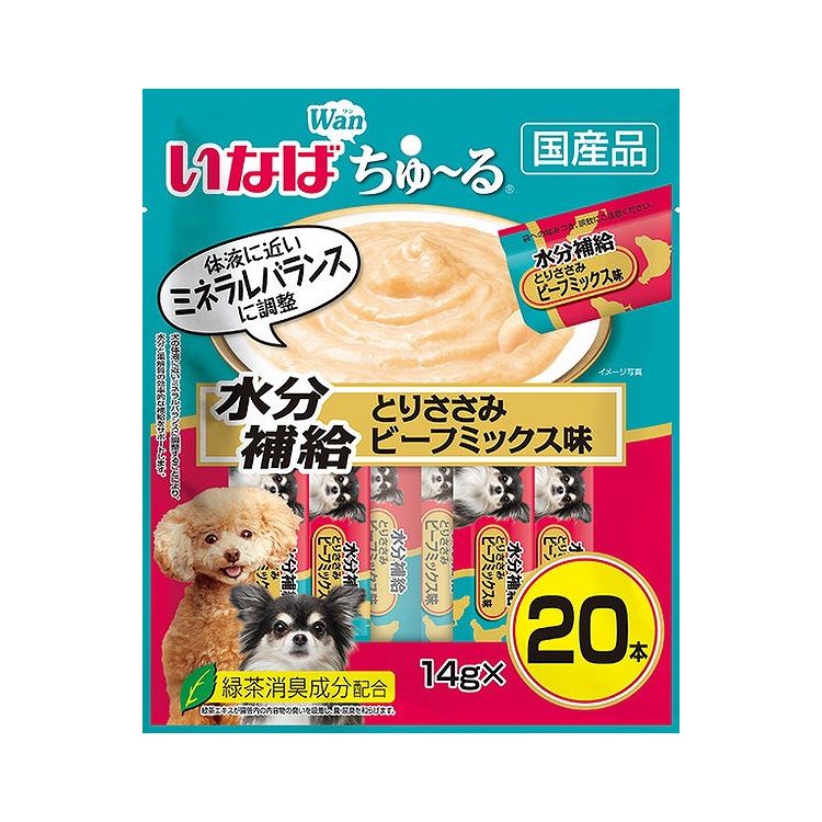 【8個セット】 いなば ちゅ~る 水分補給 とりささみ ビーフミックス味 14g×20本入 x8【送料無料】