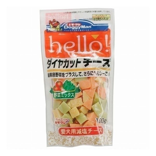 【取り寄せ品のご注意事項（ご注文前にご確認ください）】・本商品は原則注文後のキャンセルはお受けできません。・本商品と他商品で同梱注文をいただき、仮に他商品が完売等でご用意できない場合でも本商品は発送させていただきます。・本商品を複数（2点以上）注文いただき、完売等で注文数のご用意できない場合でもご用意できた数量は発送させていただきます。【商品説明】栄養の宝庫、おいしいチーズを愛犬に！・人間用のプロセスチーズに比べ、約20％塩分をカット！カルシウムを2倍に増量して乳清タンパクを加えた、愛犬仕様のスペシャルアイテムです。・トマトとほうれん草を使用してアレンジした色鮮やかなオリジナルチーズ。小さくてかわいい三角形にカットして、各種栄養素のスムーズな補給を助けます。●原材料(成分)チーズ、でん粉類、小麦粉、ゼラチン、植物油脂、野菜(トマト、ほうれん草)、グリセリン、ミネラル類(カルシウム)、プロピレングリコール、増粘多糖類、保存料(ソルビン酸カリウム、デヒドロ酢酸ナトリウム)、酸味料、乳化剤、食用色素(β-カロテン、酸化チタン、赤106、黄4、黄5、青1)、酸化防止剤(エリソルビン酸ナトリウム)、香料●賞味／使用期限(未開封)12ヶ月※仕入れ元の規定により半年以上期限の残った商品のみ出荷致します●保存方法別途パッケージに記載●原産国または製造地日本●メーカー名ドギーマンハヤシ 株式会社【送料について】北海道、沖縄、離島は送料を頂きます。