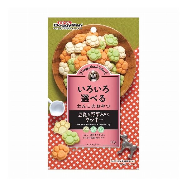 【10個セット】 ドギーマン ドギースナックバリュー 豆乳と野菜入のクッキー 60g x10