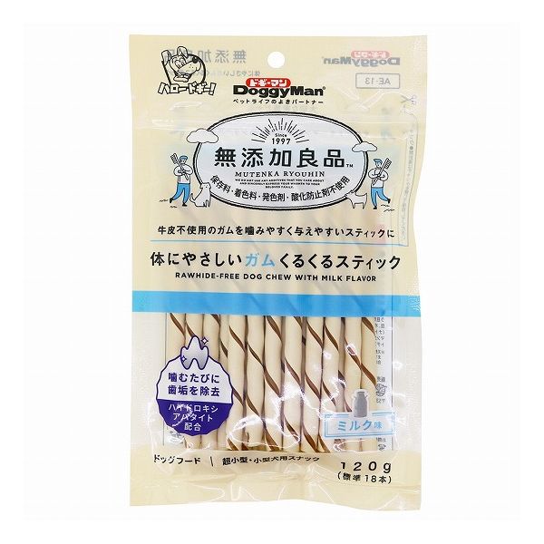 Shoe Shape - 【4個セット】 ドギーマン 無添加良品 体にやさしいガム くるくるスティック 120g(標準18本) x4