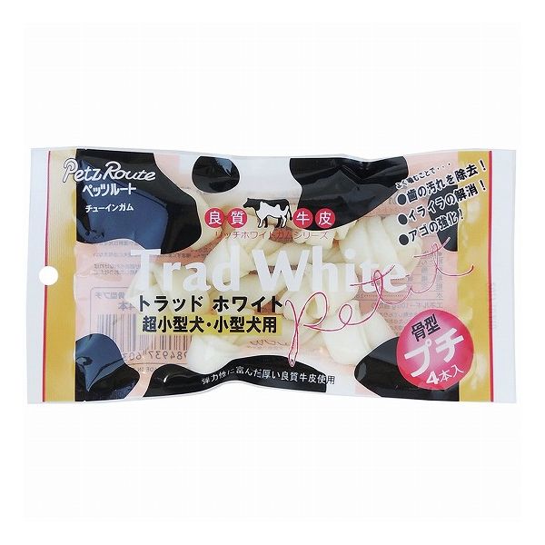 Ball Shape - 【6個セット】 ペッツルート トラッドホワイトガム 骨型 プチ 4本 x6【送料無料】