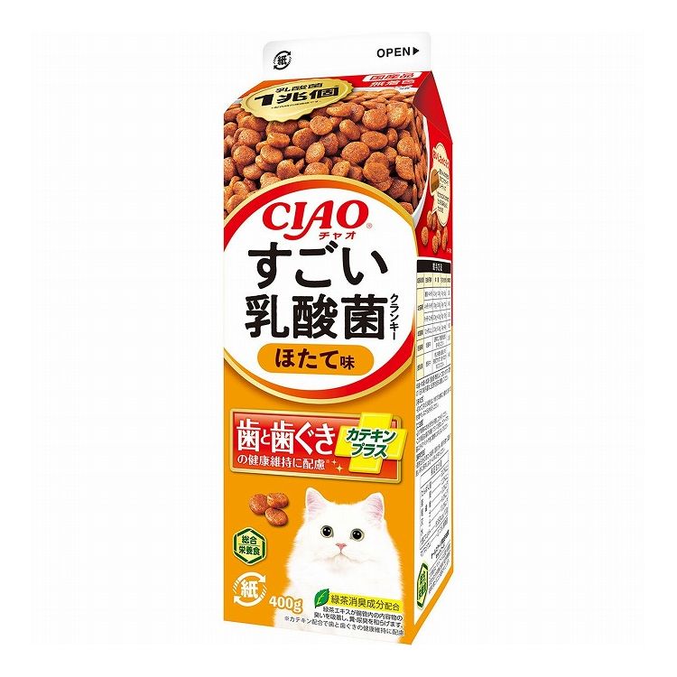 【2個セット】 CIAO すごい乳酸菌クランキー牛乳パック ほたて味 400g x2