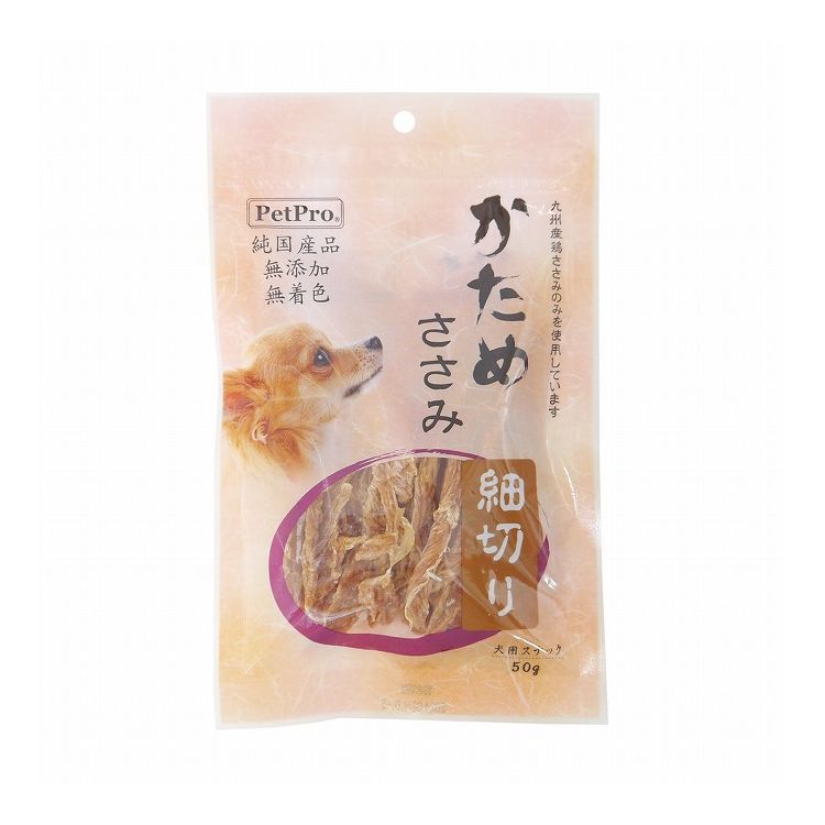 ペットプロ 純国産 かためささみ 細切り 50g 国産 日本製 犬用 犬 おやつ スナック ジャーキー
