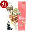 【4個セット】 日本ペットフード コンボ ピュア キャット まぐろ味・鶏肉・小魚添え 200g【送料無料】