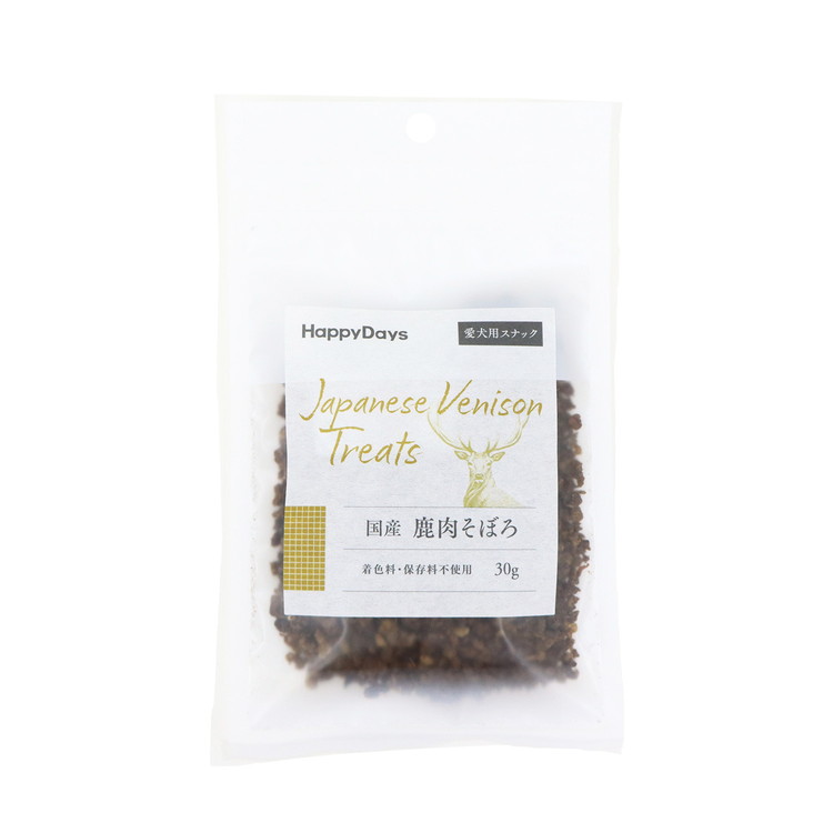 ペットプロ HappyDays 国産鹿肉そぼろ 犬用 30g