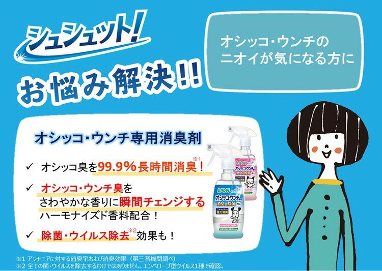 【2個セット】 ライオンペット シュシュット!オシッコ・ウンチ専用 消臭剤 犬用 つめかえ用 特大 720ml【送料無料】