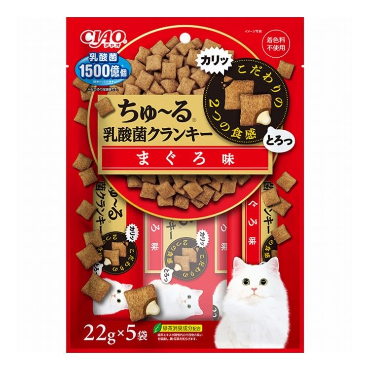乐天商城 - いなばペットフード CIAO ちゅ~る乳酸菌クランキ— まぐろ味 22g×5袋