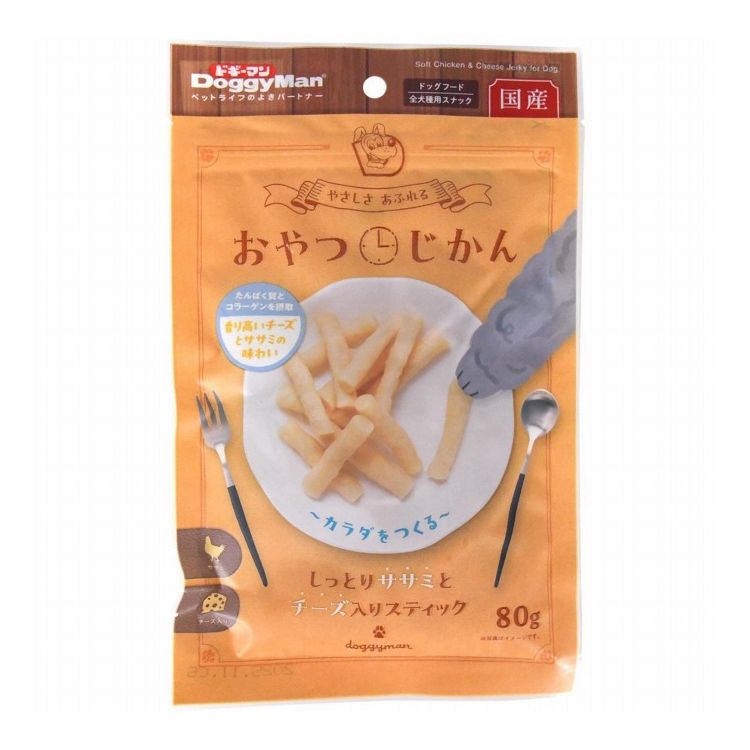 其它 - ドギーマン おやつじかん しっとりササミとチーズ入りスティック80g