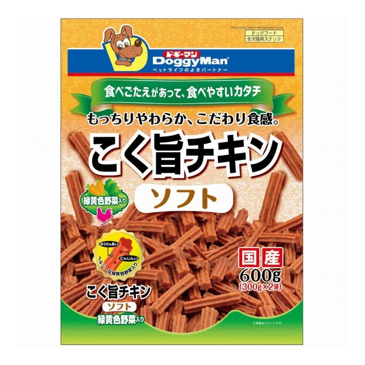 ドギーマン こく旨チキン ソフト 緑黄色野菜入り600g