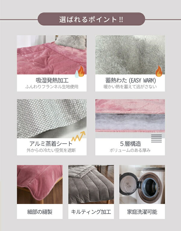5層構造アルミシート あったかキルトケット 約140×200cm グレー【代引不可】 [3]