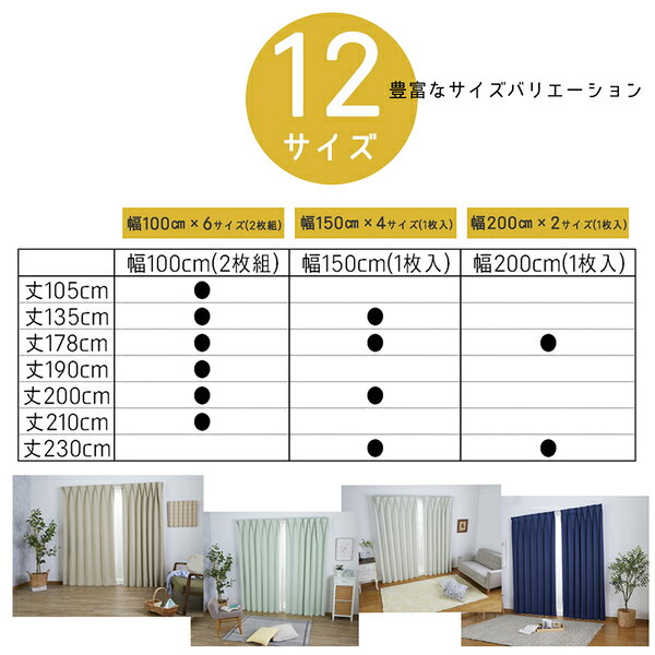 ドレープ カーテン 遮光カーテン 〔 約 幅100 cm×丈135cm ベージュ 2枚 〕 洗える 省エネ 断熱 保温 プルット [3]