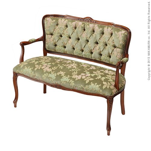 イタリア製 ヴェローナ クラシック 金華山 アームチェア 二人掛け ソファ ソファー 肘付き 肘掛け付き おしゃれ 2人掛け ダイニング リビング(代引不可)【送料無料】 [3]