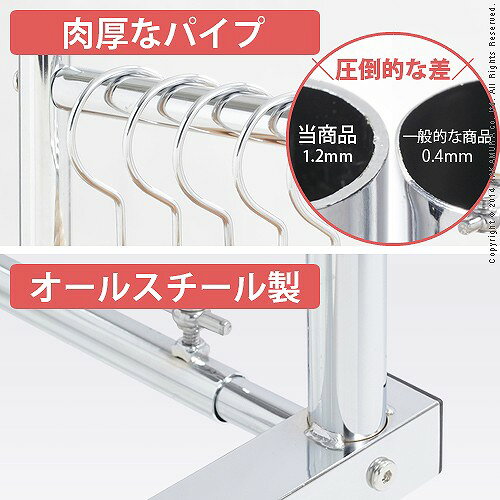 押入れ 収納 ハンガーラック ポルタ 幅60〜100cm パイプ 伸縮式 頑丈 ハンガー 半間用 衣類収納 洋服 耐荷重90kg 丈夫 スチール製(代引不可)【送料無料】 [3]