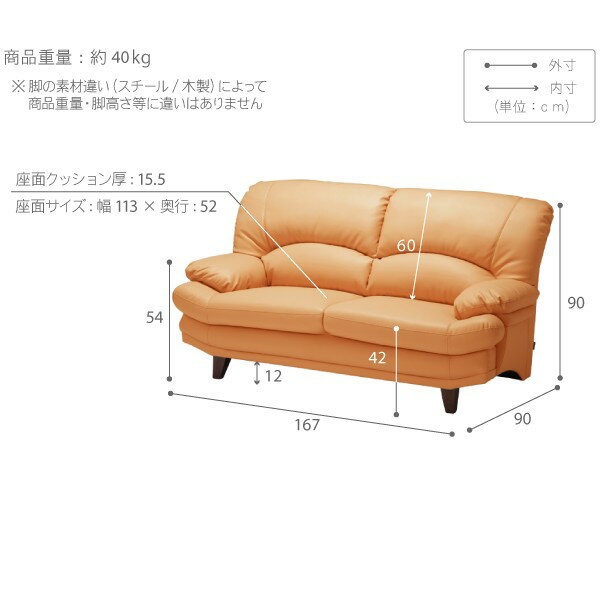 ソファ 2人掛け 幅167 合皮 ハイバック エレナ 二人掛け ヴィンテージ レザー カウチソファ 高級感 おしゃれ モダン I字 西海岸 ソファー(代引不可)【送料無料】 [3]