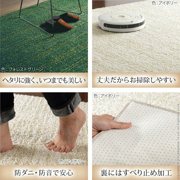 ラグ 防ダニ ミックスカラーラグ 〔ルーナ〕 200x200cm 正方形 2畳 二畳 防音 防炎 床暖房 ホットカーペット対応 日本製(代引不可)【送料無料】 [2]