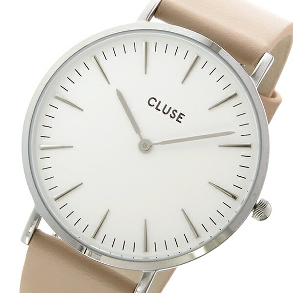 クルース CLUSE ラ・ボエーム レザーベルト 38mm クオーツ レディース 腕時計 時計 CL18231 ホワイト/ヌード