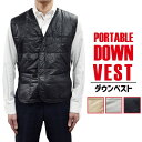 インナーにも使用可能なダウンベスト メンズ ホワイトダウン85%使用 ポータブル インナー 羽毛 軽量 暖かい 高品質 防寒 防寒着【送料無料】(代引不可)