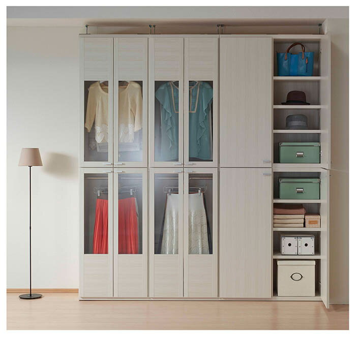 本州・四国は開梱設置無料 フナモコ リビングシェルフ 【幅60×高さ113.8cm】 ホワイトウッド GCS-60 (代引不可)【送料無料】