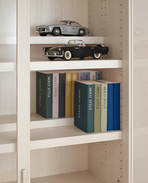 本州・四国は開梱設置無料 フナモコ ガラスシェルフ 【幅74.3×高さ180cm】 レベッカオーク VCR-75 日本製 国産 本棚(代引不可)【送料無料】 [2]