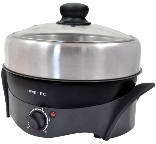 ドリテック DRETEC 【煮る・焼く・蒸すの1台3役】 マルチポット 1.9L ブラック MC-802BK【送料無料】