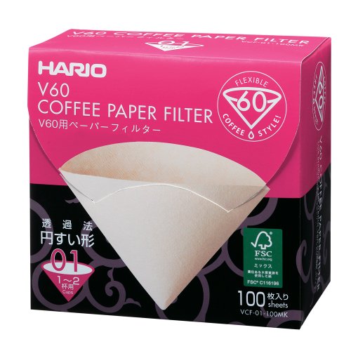 HARIO(ハリオ) V60用ペーパーフィルター M 1-2杯用 100枚箱入り VCF-01-100MK HARIO(ハリオ) V60用ペーパーフィルター M 1-2杯用 100枚箱入り VCF-01-100MK