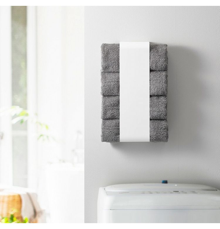 山崎実業 マグネットバスタオルホルダー プレート Plate ホワイト ランドリー バス 洗濯機 タオル 収納【送料無料】