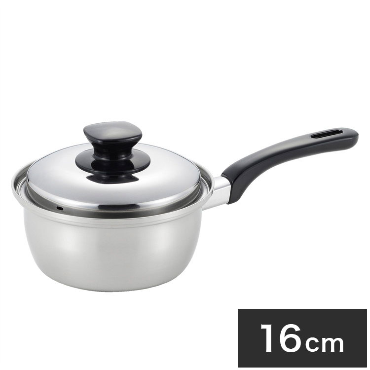 Ih Compatible - ベストコ IH対応 片手鍋 日本製 ソースパン ステンレス 3層鋼 16cm SJ-3144 ミラスティ SJ-3144【送料無料】