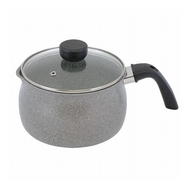 Sauce Pans - ベストコ マルチポット 片手鍋 2.3L IH ガス火対応 グレー NM-242 クオリティ マーブルストーン【送料無料】