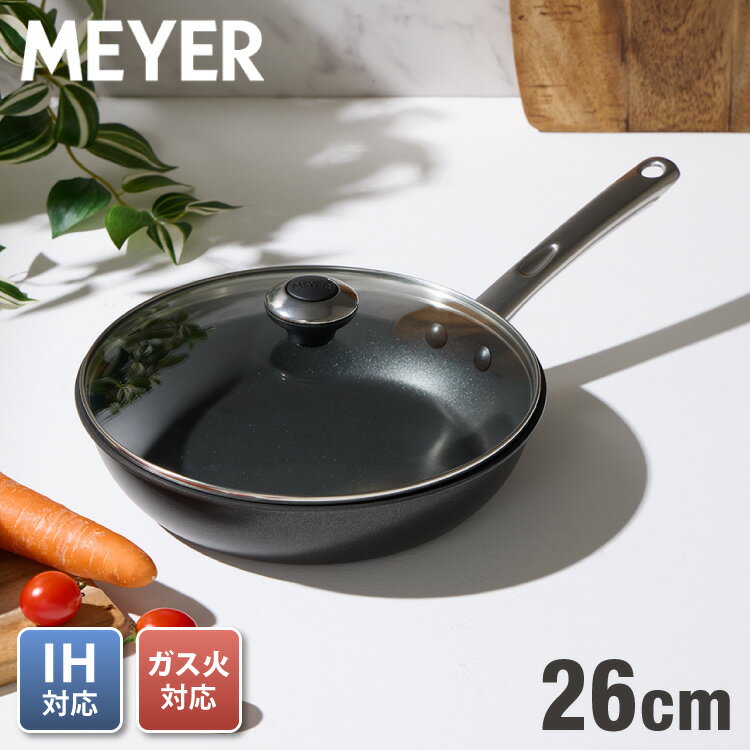 MEYER �ޥ��䡼 �ե饤�ѥ� 26cm ���饹�����å� ������ IH�б� PFOA�ե꡼ �ߥ˥ޥ� Minimul �֥�å� �� ���ƥ�쥹 ����С� �ե�...