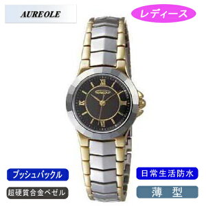 【AUREOLE】オレオールレディース腕時計SW-457L-1アナログ表示薄型超硬質合金ベゼル日常生活用防水/1点入り(き)【RCP】