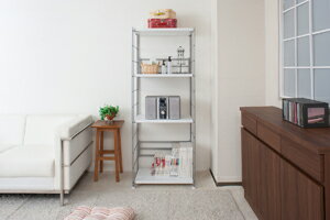 オープンラック 日本製 4段 幅60 高さ154 ステンレス 頑丈棚 四段 ホワイト 白 スチールラック シェルフ おしゃれ モノトーン 国産 北欧【送料無料】