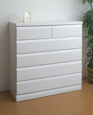 完成品 日本製 桐チェスト 5段 幅98 収納 引き出し たんす 桐たんす 衣類収納 白 ホワイト 五段 組立不..