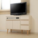 日本製 脚付きテレビキャビネット ホワイトウォッシュ TVボード 国産 完成品 TV台 テレビ台 収納 完成品 組み立て不要 木製 棚(代引不可)【送料無料】