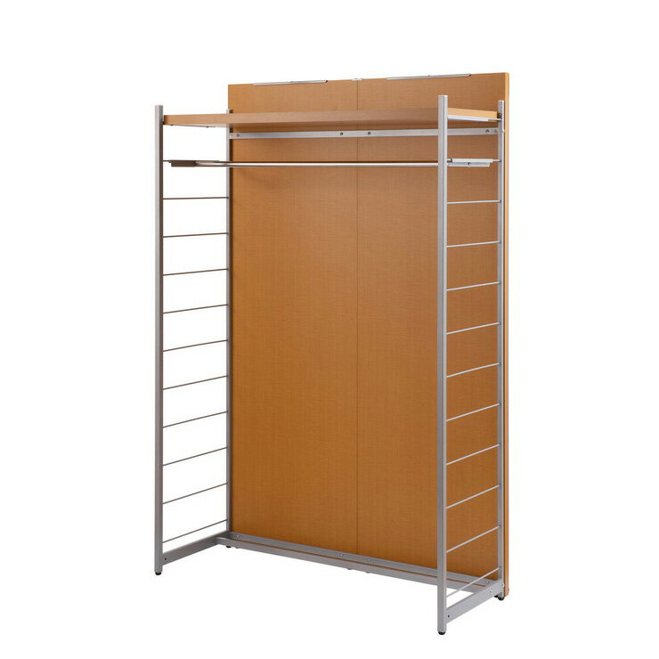 日本製 パーテーション 間仕切り 仕切り リビング 収納 収納ラック 幅120cm ハンガー ナチュラル(代引..