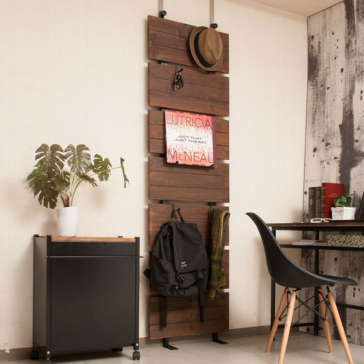 Bitto ウォールラック 幅56 つっぱり 天然木 ヴィンテージ アメリカン 西海岸インテリア 杉 壁面ラック..