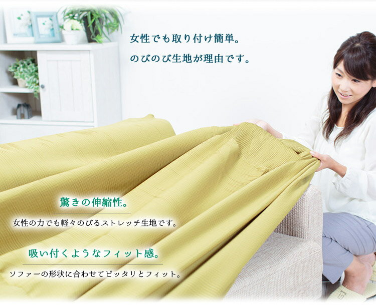 のびのび フィットタイプ・ストレッチ ソファーカバー 3Dジャガード 【2人掛用】(代引不可)【送料無料】 [2]
