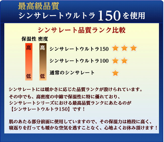シンサレートUltra《150》掛布団/極〜kiwami[断熱生地入] セミダブル アイボリー シンサレート 掛け布団(代引き不可)【送料無料】 [3]