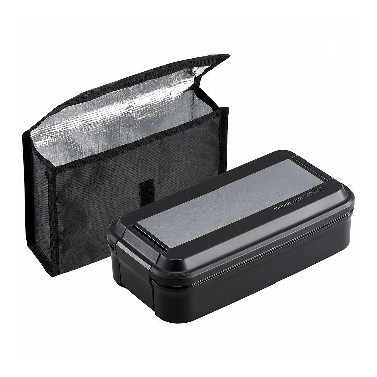 オーエスケー メタリックスタイル ランチボックス保冷ケース付 850ml ブラック BL-37DE お弁当 ランチOSK