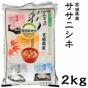 米 日本米 令和2年度産 宮城県産 ササニシキ 2kg ご注文をいただいてから精米します。【精米無料】【特別栽培米】【ささにしき】【新米】（代引き不可）【送料無料】