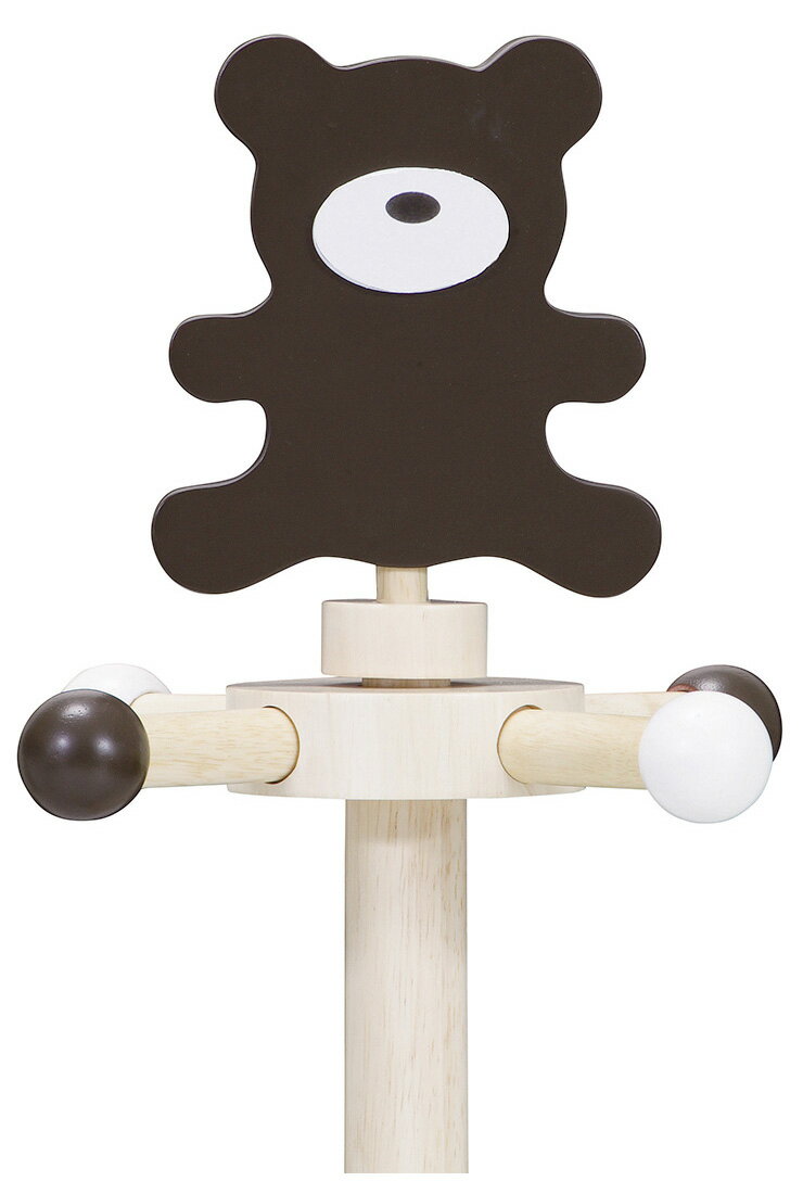 アニマルキッズハンガー くま 木製 ポールハンガー キッズハンガー ハンガーラック コートハンガー(代引不可)【送料無料】 [2]
