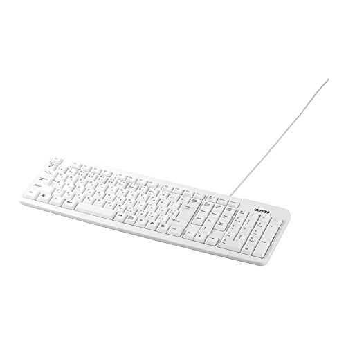 バッファロー USB接続 有線スタンダードキーボード ロングケーブル ホワイト BSKBU18LWH