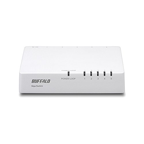 バッファロー Giga対応5ポートスイッチングHub 電源外付けプラスチック筐体ローコスト 白 (LSW4-GT-5EPL/WH)